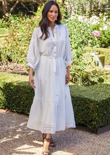 Embroidered Tiered Dress
