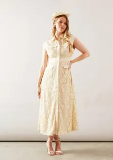 Lace Pocket Midaxi Dress 