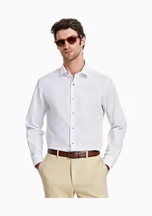 Men's Slim-Fit Solid Dress Shirt