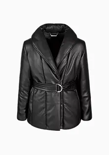 Little & Big Girls Belted Puff-Collar Coat