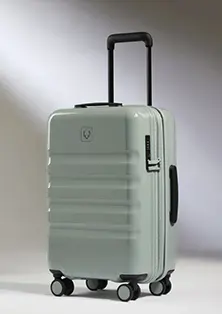 Expandable Carry-On Luggage In Mist Blue Gloss - Icon Stripe