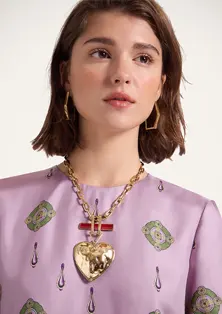 24k Gold Plate & Carnelian Love Necklace