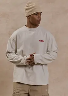 Musero Long Sleeve Branded Graphic Oversized Tshirt Crewneck Tee Autumn Winter