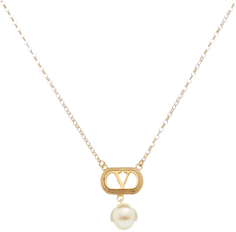 Valentino VLogo Pendant Necklace  