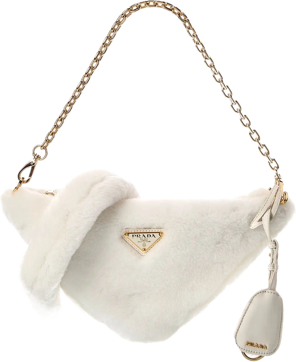 Triangle Shearling Shoulder Bag