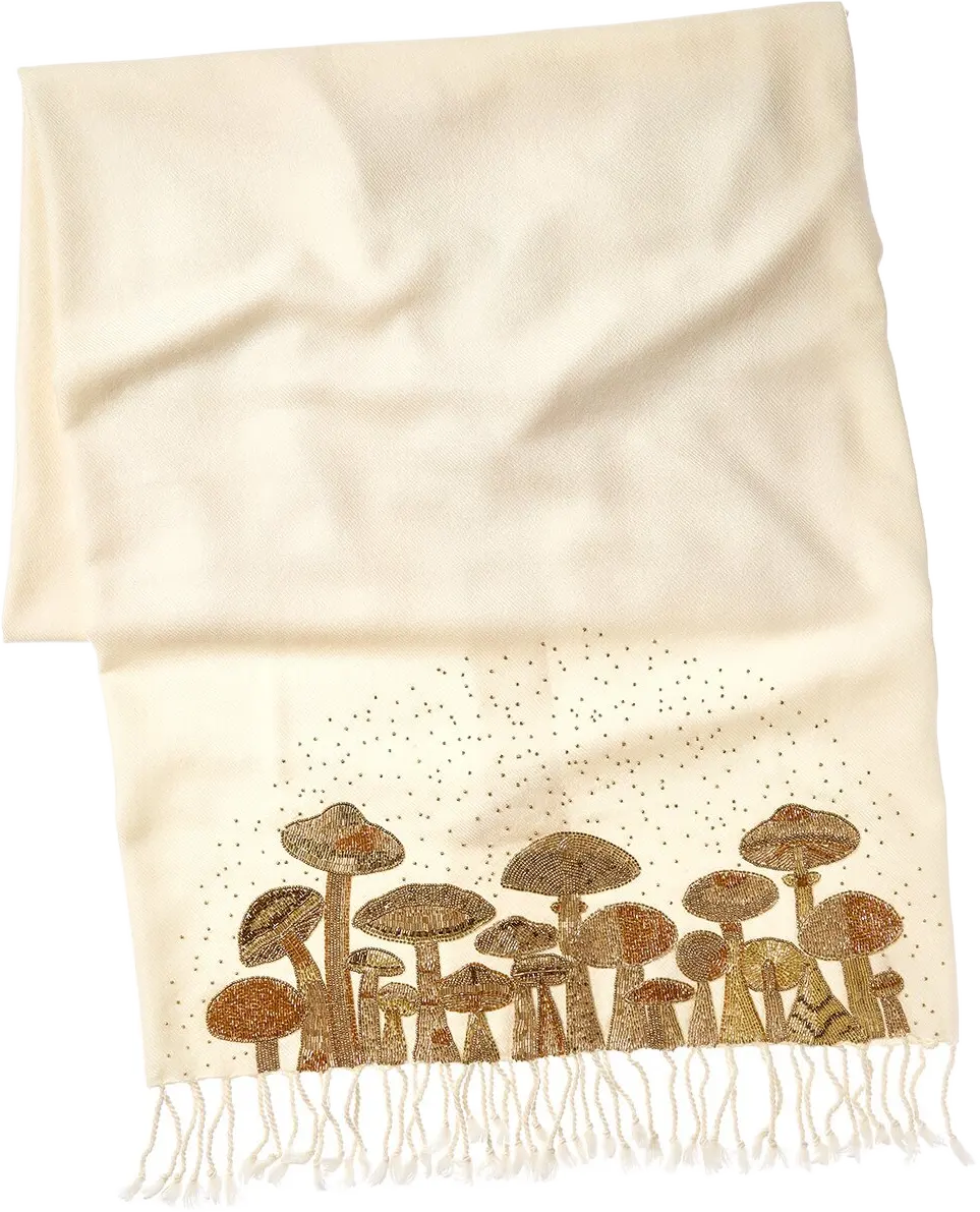 Mushrooms Embellished Throw