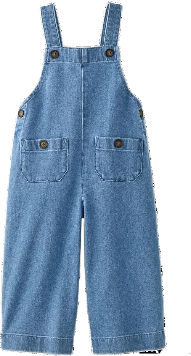 Denim Wide Leg Overalls