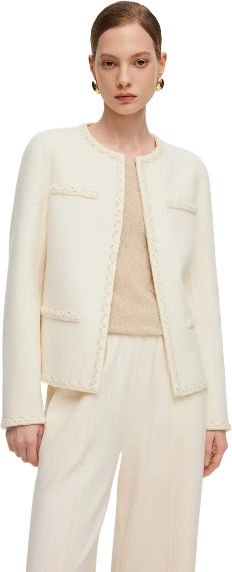 Cashmere Wool Blend Double-Faced Women Jacket